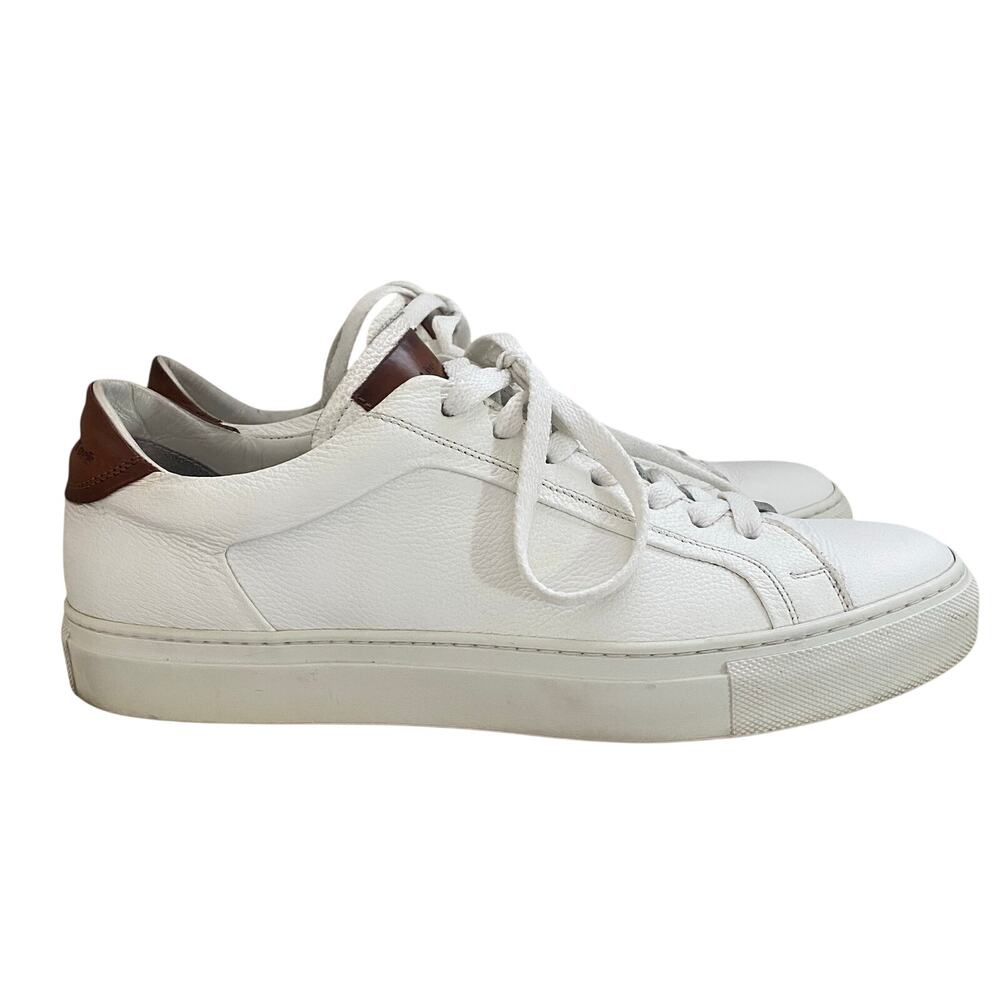 To Boot New York Carlin White Tumbled Sneakers Mens Sz 9.5 Leather Casual Shoes